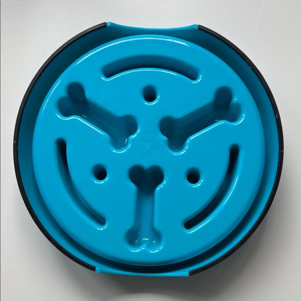 Interactive Blue Dog Slow Feeder Bowl